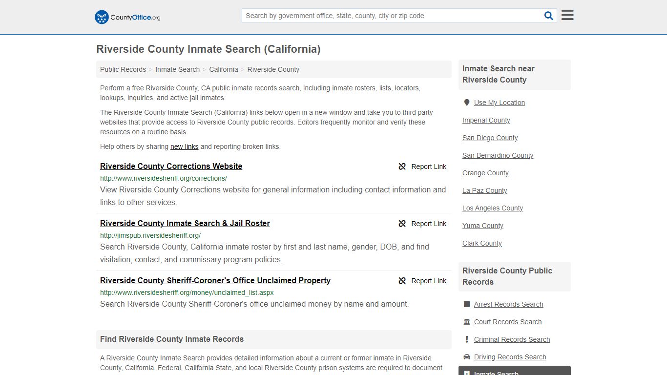 Inmate Search - Riverside County, CA (Inmate Rosters & Locators)